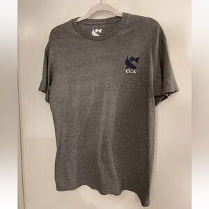 Coastal Conservation CCA Adult Short Sleeve T-Shirt M Heather Gray Fish Striped